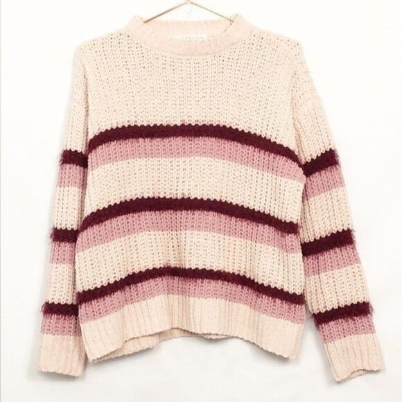 ASOS Sweaters - ASOS Planet Gold Pink Striped Mock-Neck Sweater New Condition Small